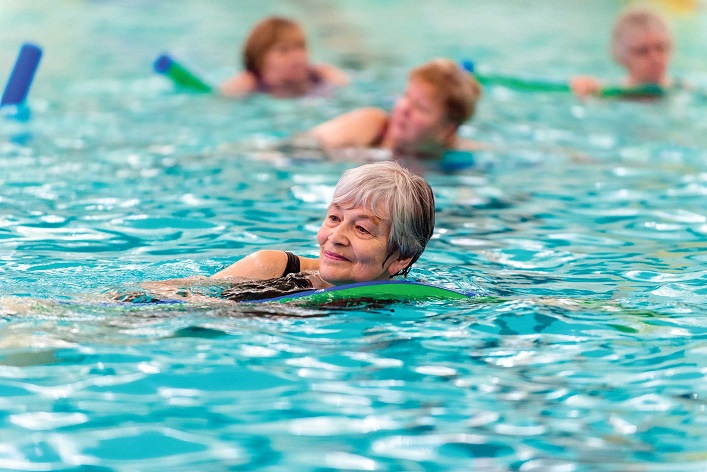 There are a variety of aquafitness classes available, including Hydrorider spin classes and H2O boot camps (Photo: Town of Huntsville)