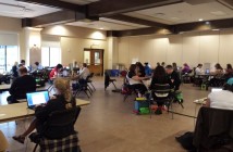 Muskoka Novel Marathon writers in the Active Living Centre