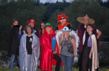 MNM writers don capes and take to the streets for Nuit Blanche North. From left, back row: Lea McKee, Sarah Forgrave, Tena Laing, Dale Long, Drew Hutcheson. Front row from left: Alison Hall, Lori Twining, Samantha Banik, Lisa Liscoumb.
