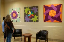 The Road to Ryde barn quilt exhibit in the Canada Summit Centre includes large-scale painting of the quilt patterns