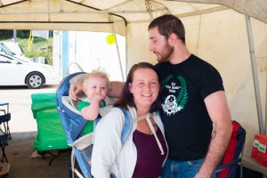 Kyle with wife Stacy and one-year-old son 