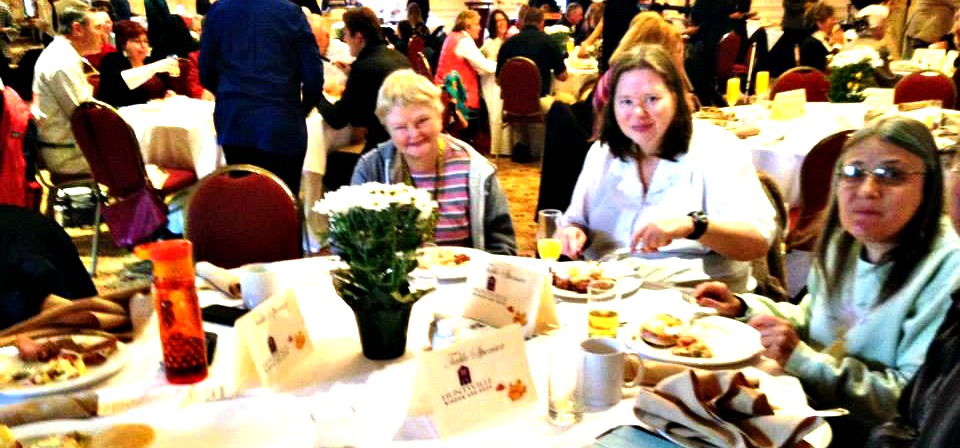 Brenda Wood, Marjory Curry and Wendy Sawyer enjoy the Community Living Huntsville brunch