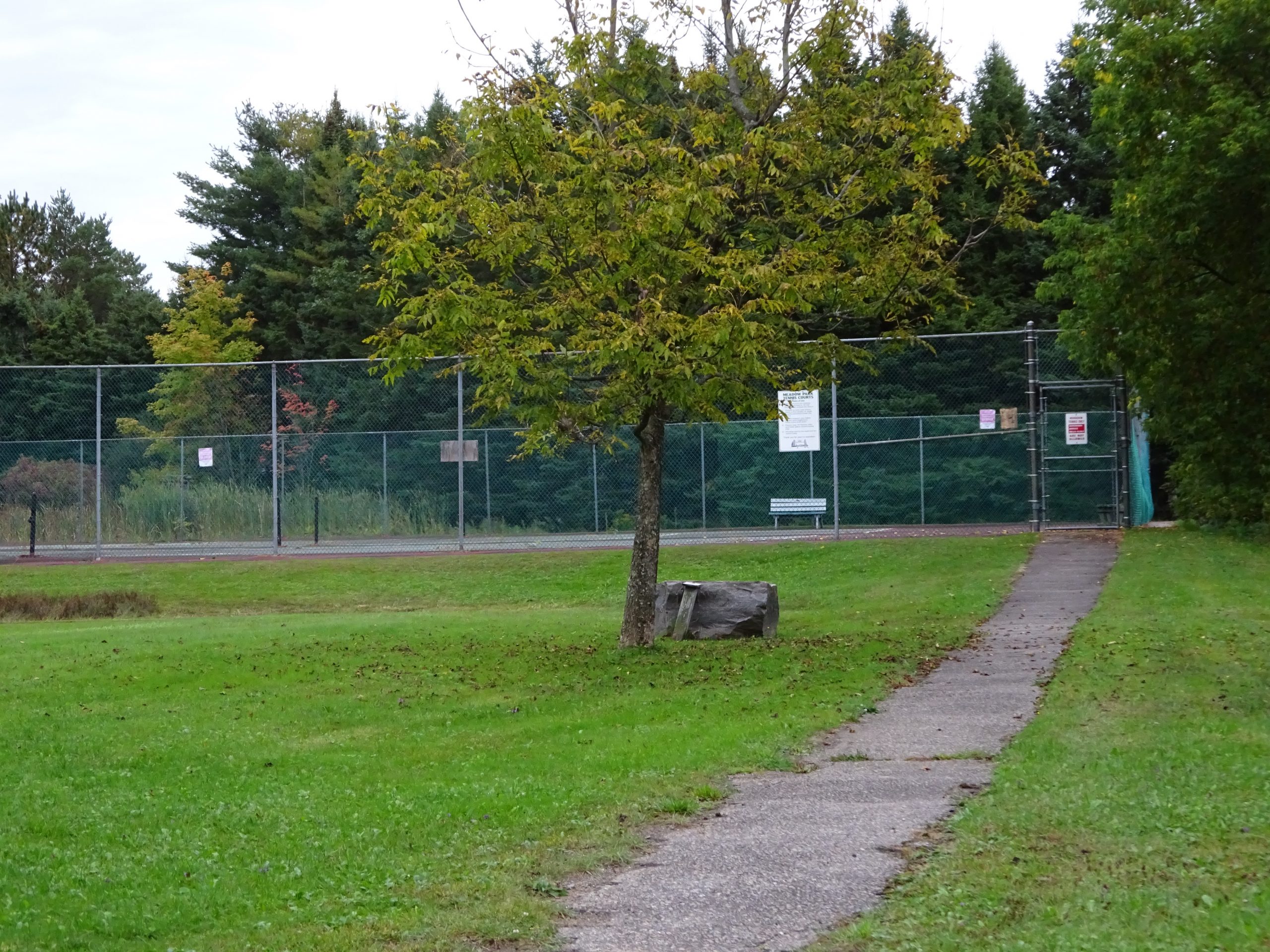 Path to Meadow Park Tennis Court
