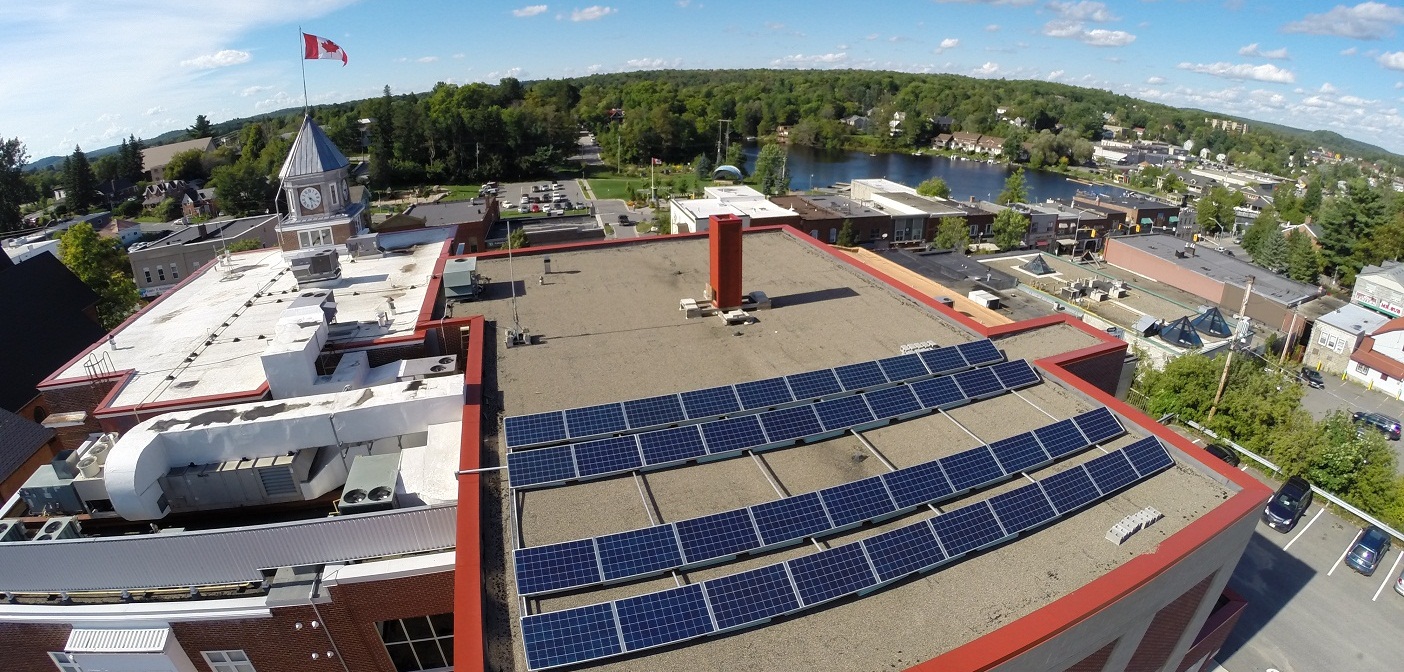 Solar panels on the Algonquin Theatre are part of Huntsville’s Sustainability Plan