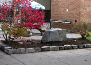 The newly edged garden at the Huntsville Hospital