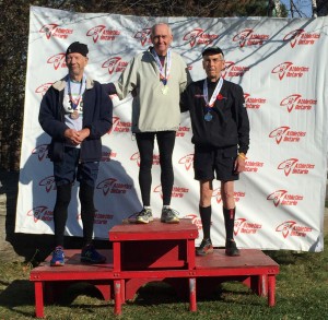 Bob Wild, right, finished in second place in the Men's 80-84 age group