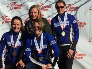 The gold medal winning W30-39 Team of (from left): Kat Ahokas, Mary Unsworth, Jess Sheppard and Melissa Kosowan