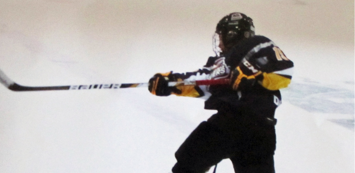 Defenceman, Evan Dickson finds the back of the net with a shot from the point during the Silver Stick Tournament