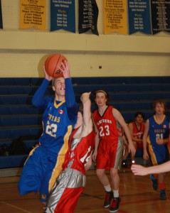 Team captain Bronson Boyko lines up a shot during a game against the Panthers