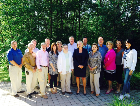 Huntsville Hospital Foundation Board of Directors (Back row, from left) Paul Thomas, Geoff Shaw, John Crockett, Pat Dube, Tom Anselmi; (Front row, from left) Jonathan Gee, Collin Reaney, Les Dakens, Chantelle Armstrong, Sharon McNally, Katherine Craine (HHF Executive Director), Cathy McMurray, Natalie Bubela, Dana Murdy, and Sharon Mey