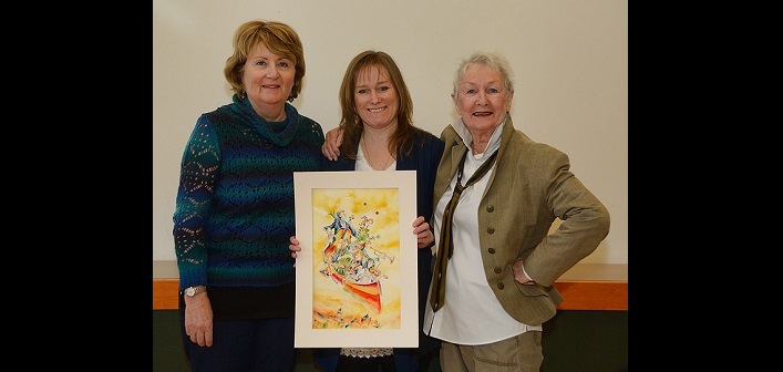 (From left) HFA president Karen Cassian, artist Catherine Luce, and HFA director Kareen Burns. Photo: John Snelson.