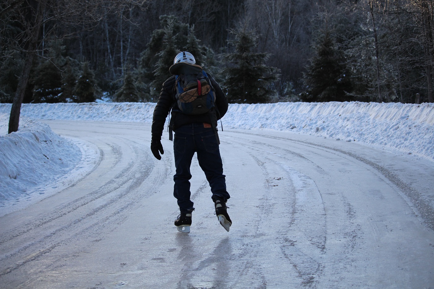 Doug Hogue skating on the road