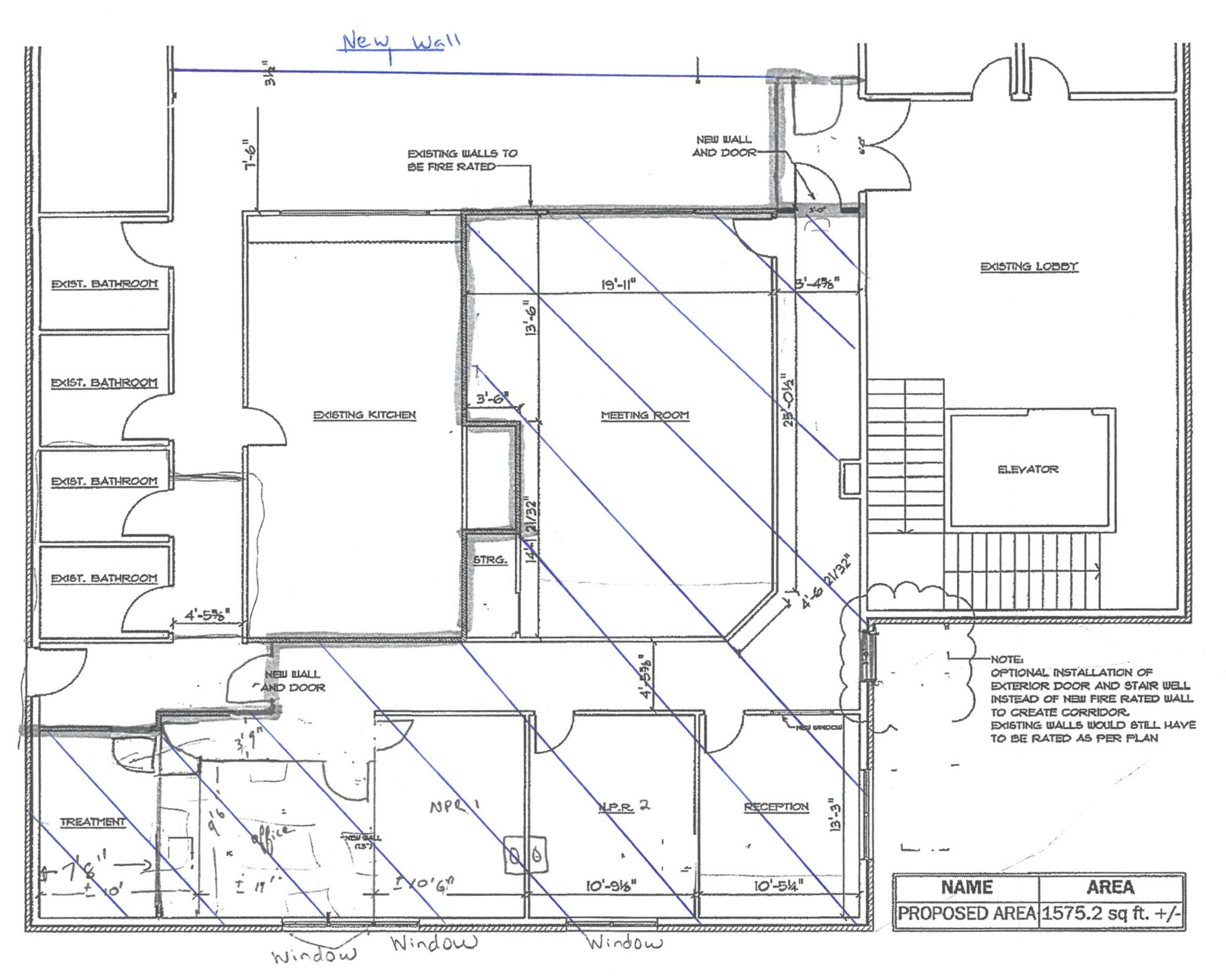 The proposed location for the new AFHT space on the second floor of the Active Living Centre. The existing kitchen and a slightly smaller multi-purpose room would remain available for Town programming and community rentals.