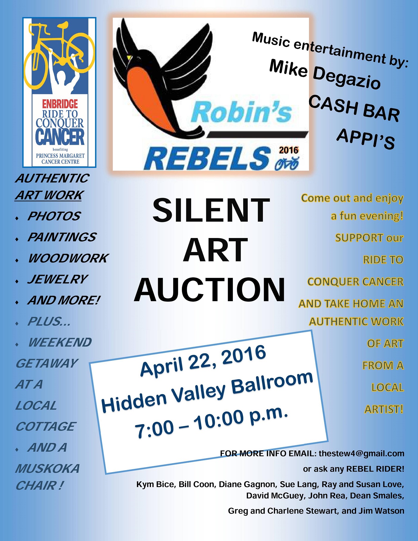 Robin's Rebels art auction