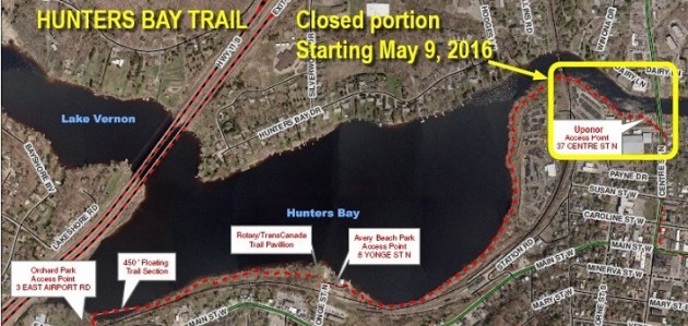 Portion of Hunters Bay Trail closed for repairs starting Monday, May 9