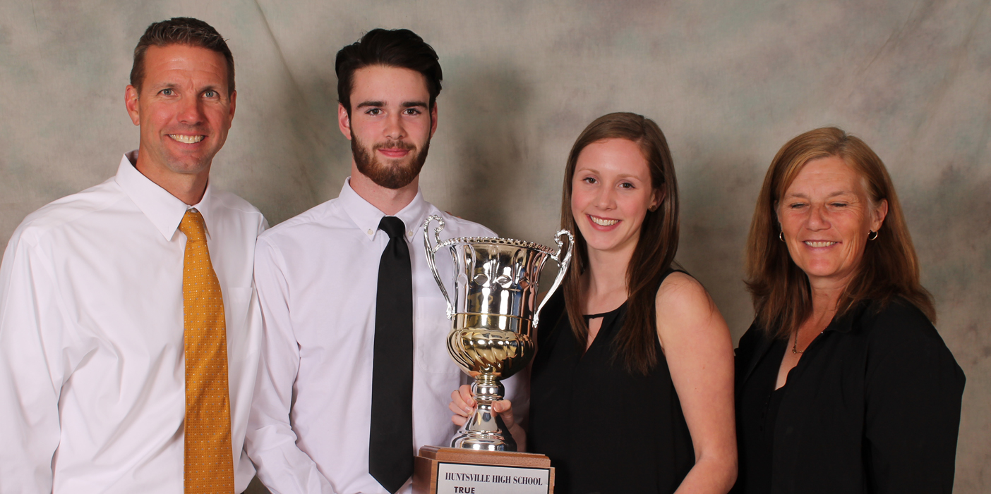 Takiah Ebbs Picken & Alexis Berry accept the True Sport Scholarship Athlete of the Year award