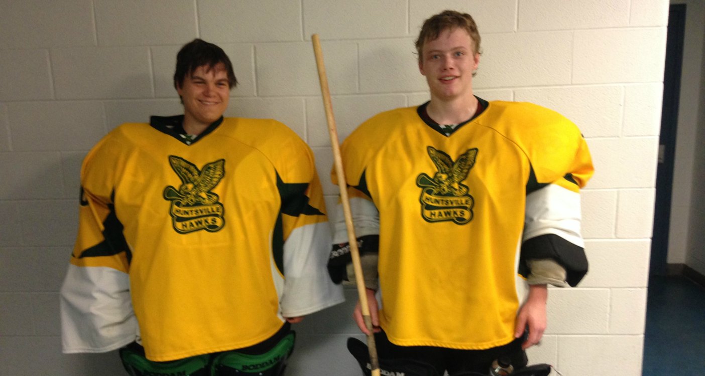 Jr C goaltenders Zachary Hubbard and Mitch Wagner