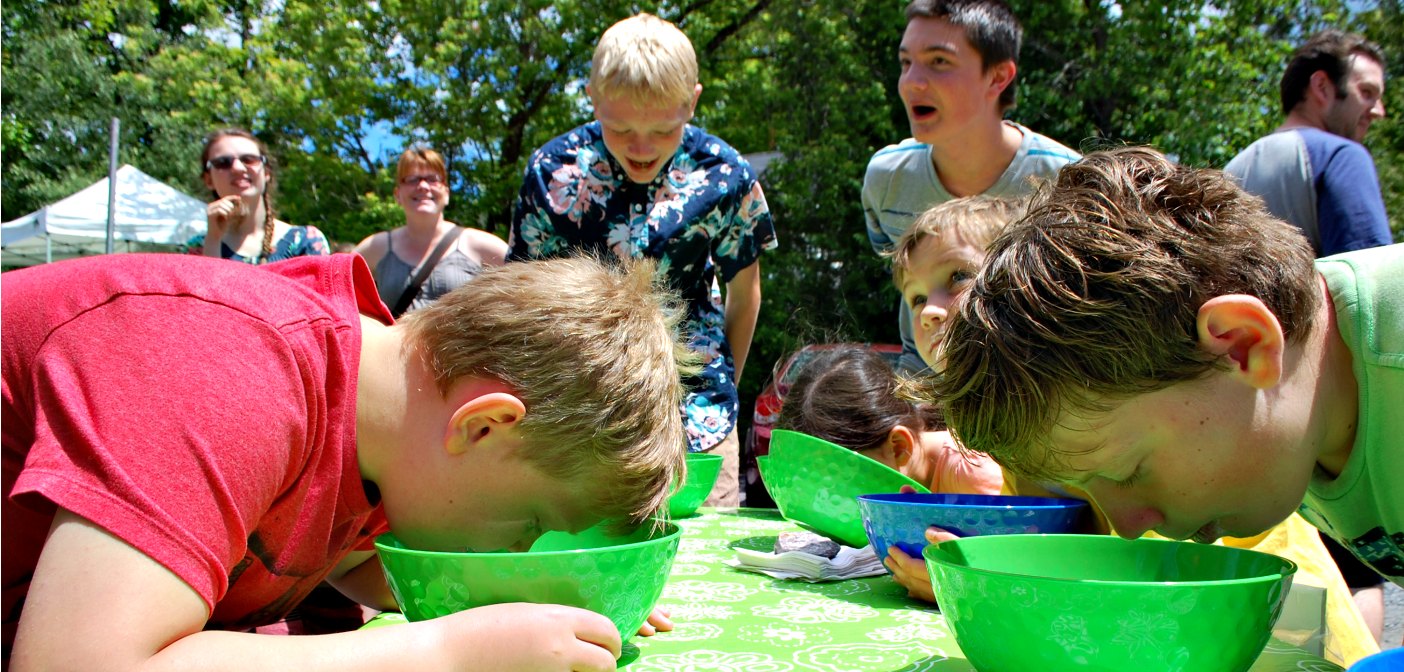 The ice cream eating contest was good, messy fun