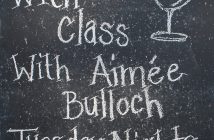A glass with class chalkboard Cafe Wilgress
