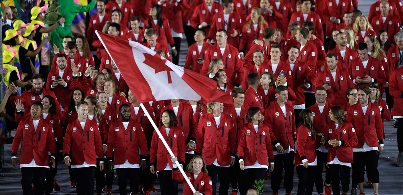 Canadian athletes, led by flag-bearer Rosie MacLennan, enter the Maracana stadium in Rio as a part of the XXXI Olympiad’s opening ceremonies (Photo courtesy of SportsNet)