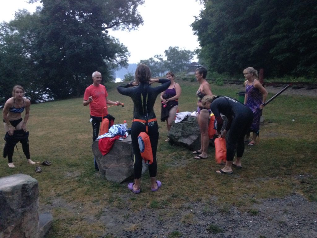 The group gets ready to hit the water