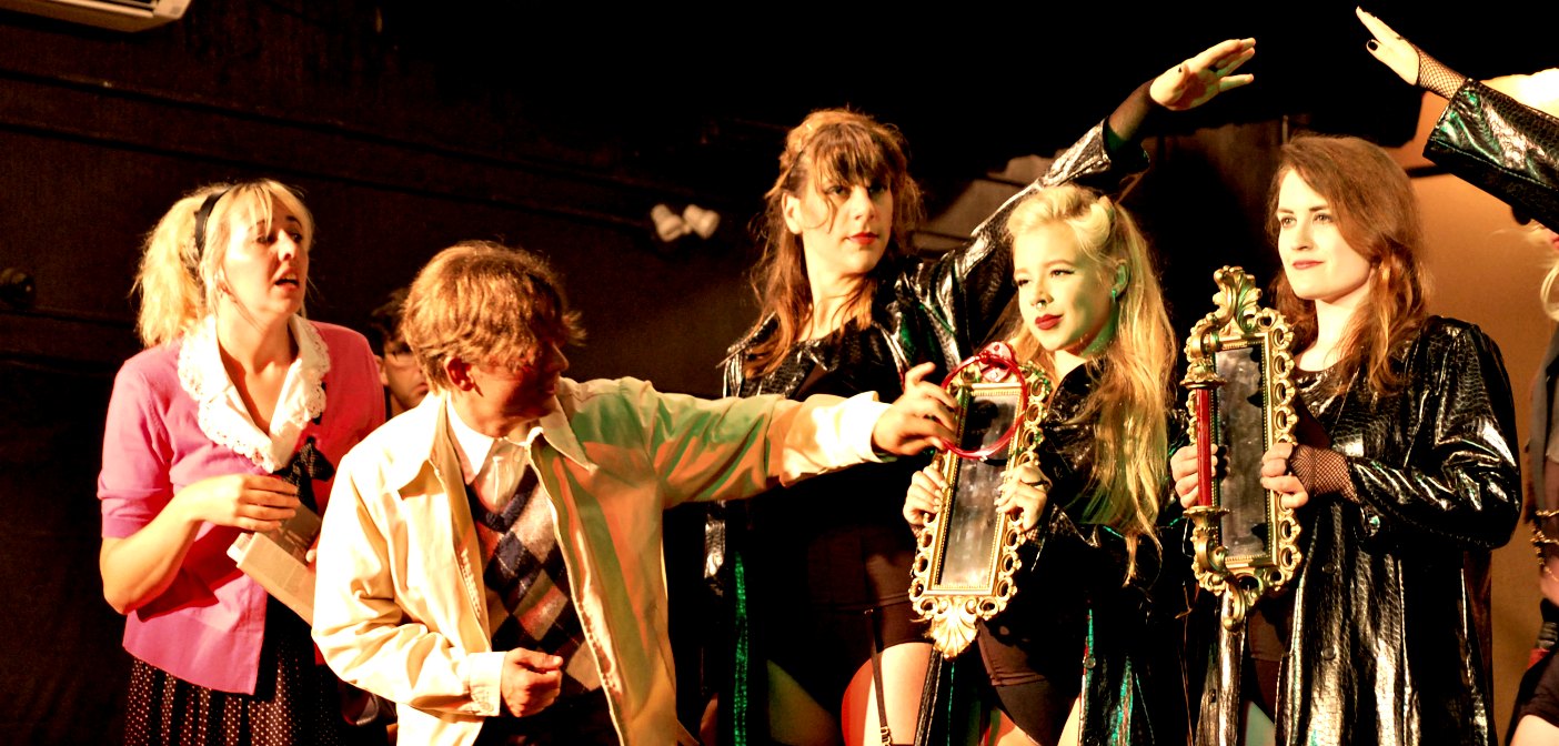 Janet and Brad with The Phantoms at the door to Dr. Frank N. Furter’s castle