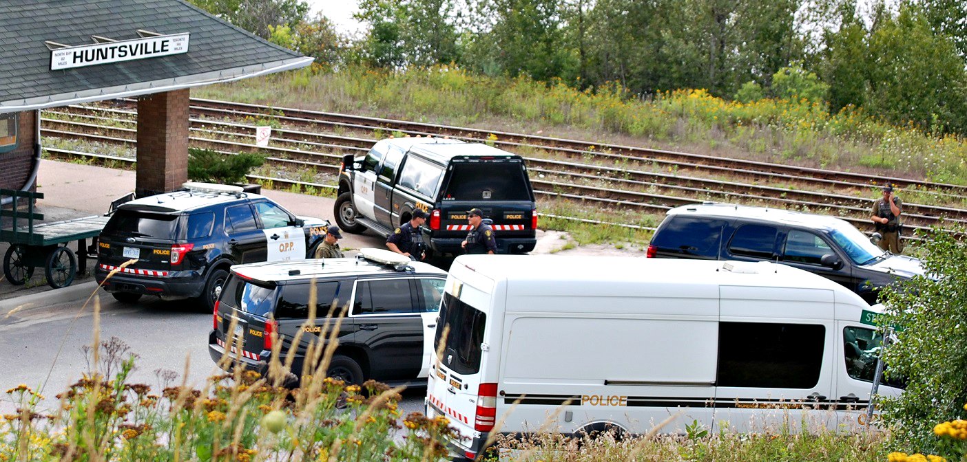 The OPP canine unit, forensic investigation unit and the Muskoka Crime Unit conducted an investigation near the Huntsville Train Station on August 21