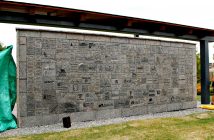 River Mill Park bandshell engraved wall