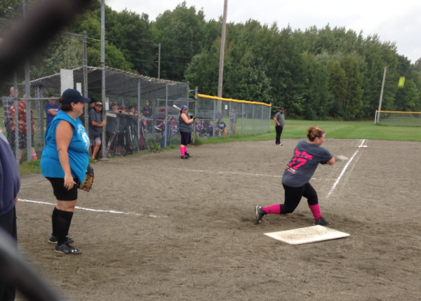 Tara Alexander with a key hit in The Twits game against Robinson's Independent 