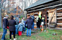Artist Gerry Lantaigne doles out candy to wee trick-or-treaters