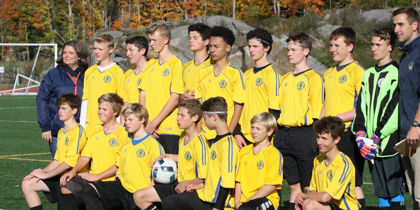 Back row from left: Coach Jennifer Cooper, James Crawford, Joey Walsh, Jack Lockwood, Keiryn Morrison, Jarred Sutherland, Kyler Campbell, Cam Aben, Chris Miller, Seth Cooper and Coach Ben van der Staay. Front row from left:  Andrew Duke, Jack Koop, Eric Bertelsen, Josh Lawson, Eric Cameron, and Oliver Byl. Missing: Colin Jones (Photo: HHS Yearbook staff)