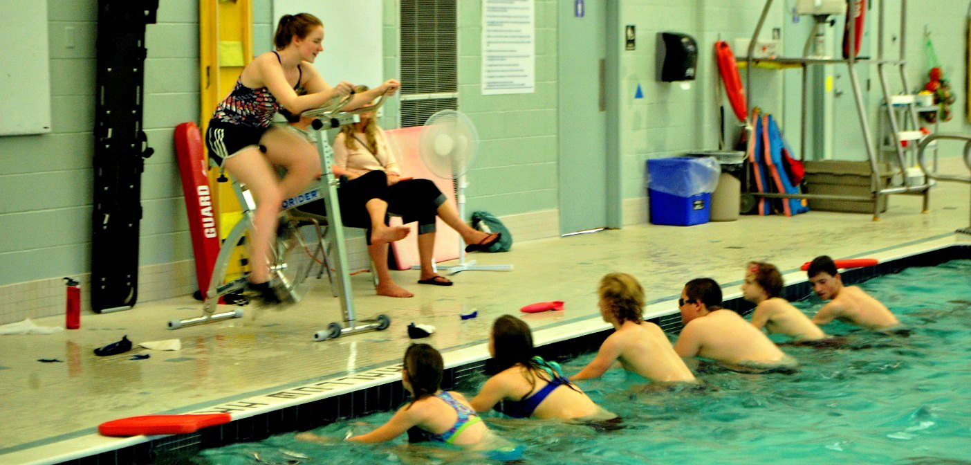 Pine Glen students tried out the Centennial Pool’s new aquabikes on October 19