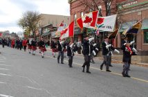 The Remembrance Day Parade passed Town Hall...