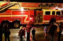 The Huntsville Lake of Bays Fire Department ladder truck