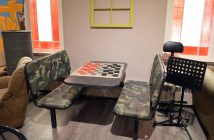 Camo games table at The Door Youth Centre