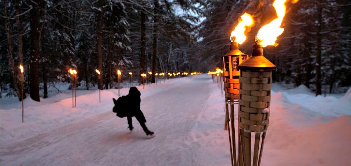A Fire and Ice night on the Arrowhead Ice Trail (Photo: Muskoka Tourism)