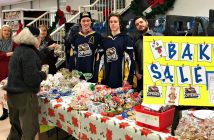 Huntsville Midget AE Otters #9 Zac Farnsworth, #19 Colin Jones, and Head Coach Steve Vandenheuvel