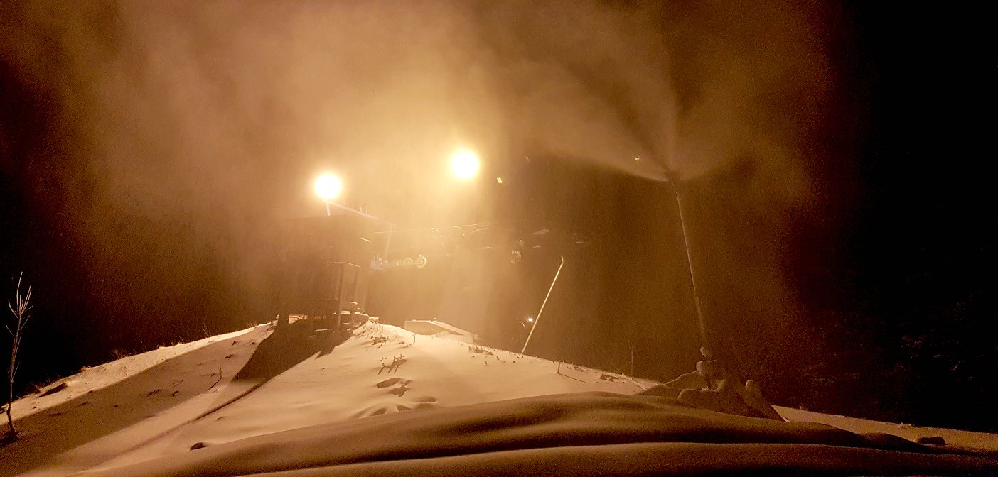 The outdoor operations staff at HVHSA have been busy making snow at all hours to prepare for the coming season