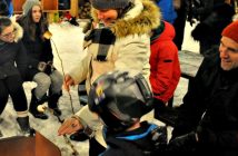 Roasting marshmallows at Arrowhead Fire and Ice Night