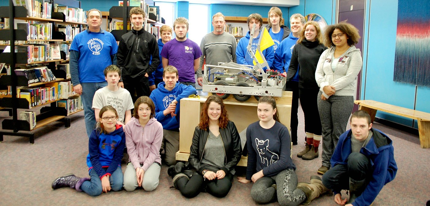 The Hoya Robotics team with some of their mentors and sponsors