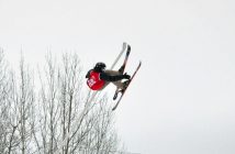 Kyle Mattice takes to the air on the first day of the Timber Tour (Photo by Cheyenne Wood)