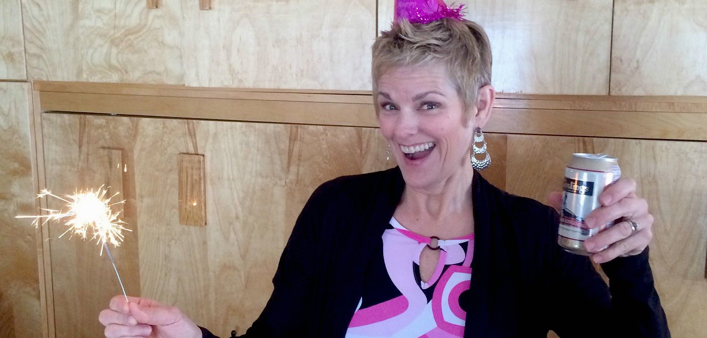 Yvonne Heath celebrates the new year with a near beer.