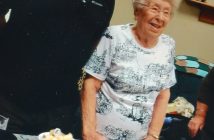 Blanche Guest (right) celebrates her 99 birthday at Club 55 with Ernie Wagg