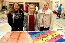 Riverside students (from left) Aila Kilmer, Hannah Freitas Nissenthall and Lily Williamson