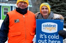 Walker Charlie Scott-Field with volunteer Anne Apperley