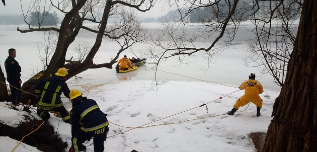 Huntsville man falls through ice while trying to rescue dog