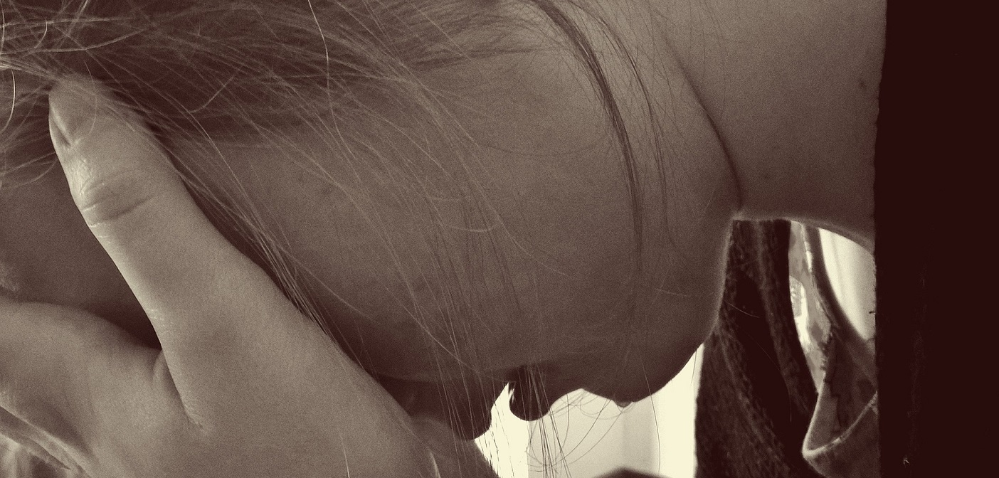 distressed woman