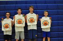 7/8 boys winners (from left) Harry Farnsworth, Riley Knox, Mike Sykes, and Heath Buitenhuis