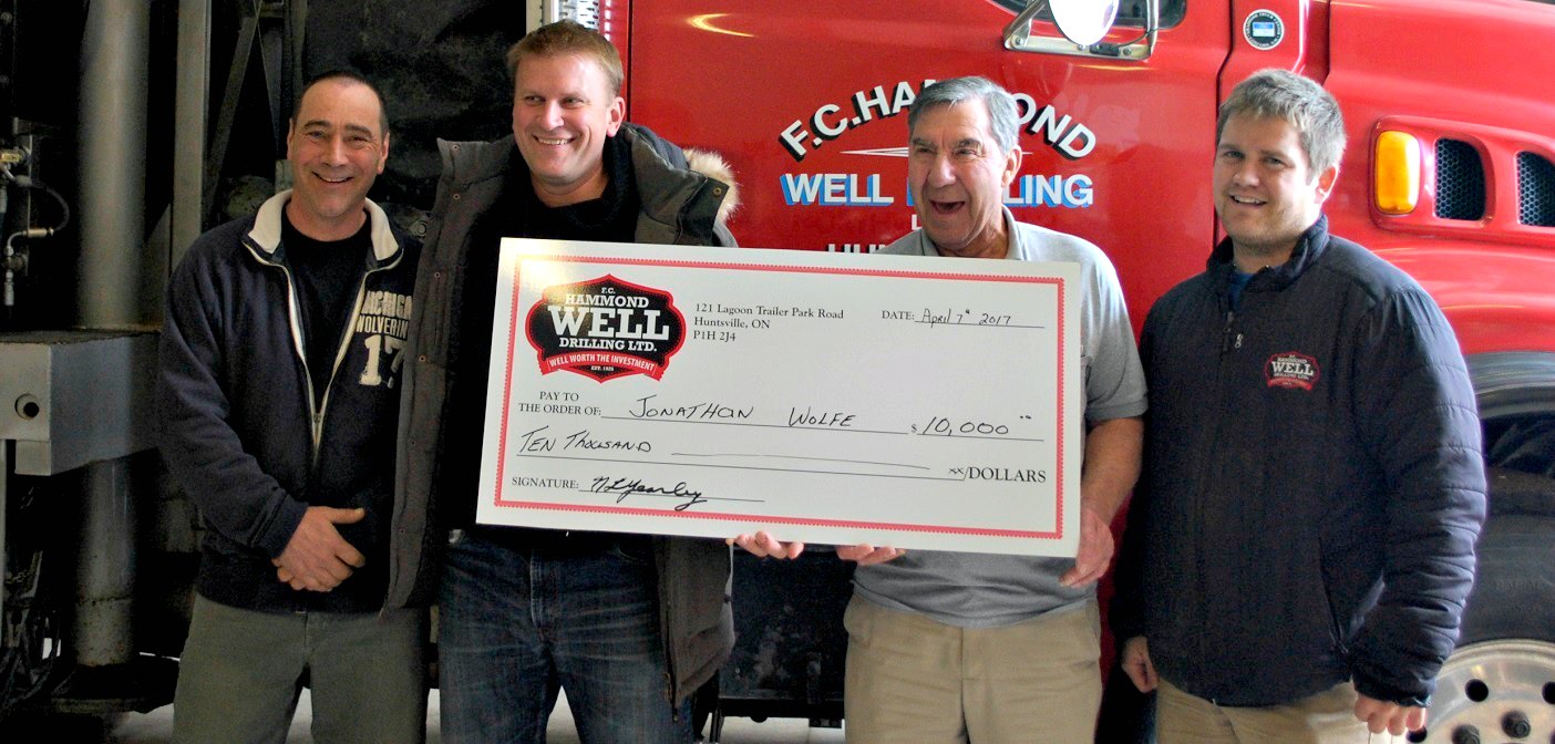 (From left) Jeff Yearley, winner Jonathan Wolfe, Norm Yearley and Mike Murray