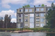 An artist's rendering of the view of a portion of the building from Fairy Lake